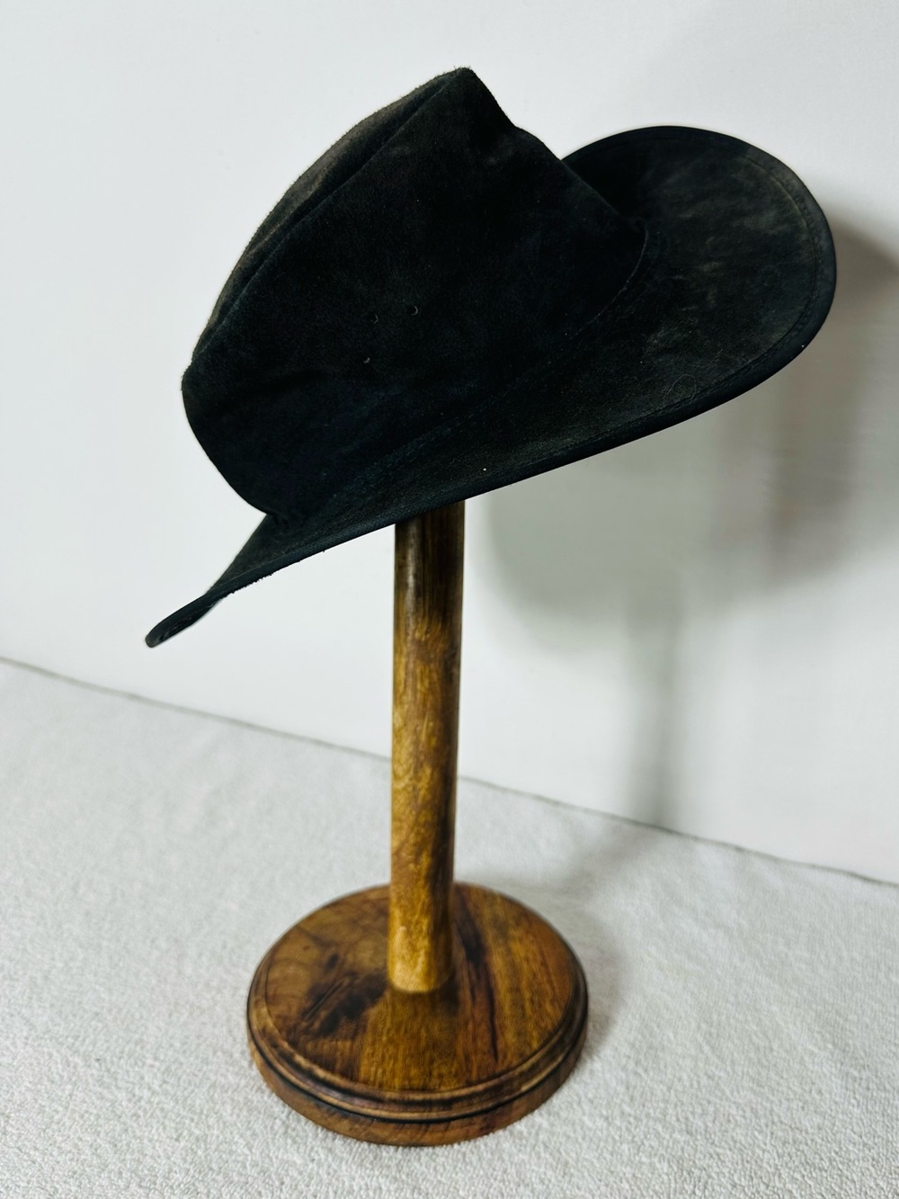 Jacaru Black Suede Leather Bushman Wide Brim Hat Australia Made Western Outback